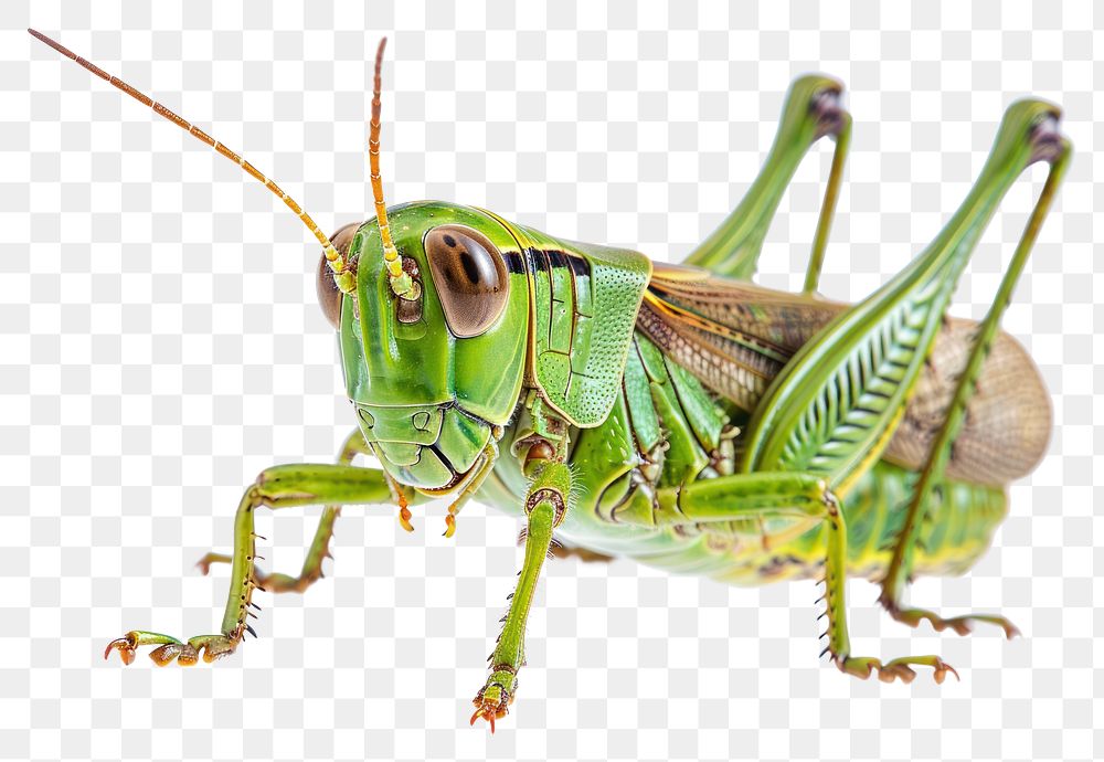 PNG Green grasshopper locust animal insect white background