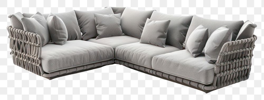 PNG Outdoor sectional minimal sofa furniture cushion pillow.