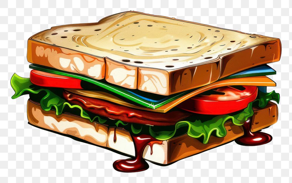 PNG Graffiti sandwich dessert lunch bread.