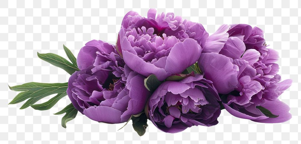 PNG Bouquet peony purple flower blossom plant white background
