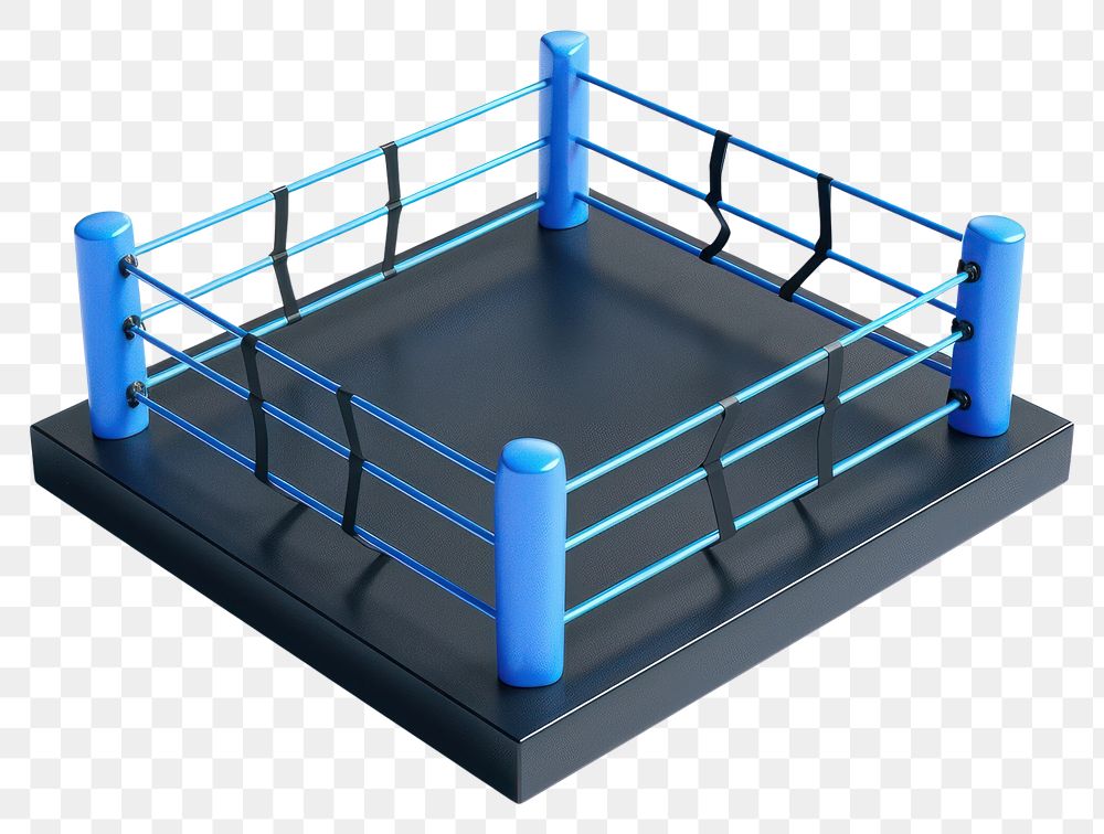 PNG Boxing ring blue white background trampoline.