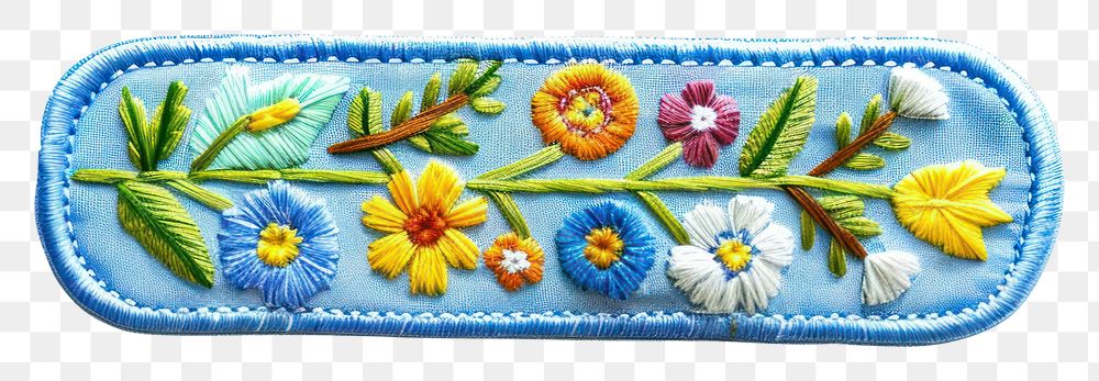 PNG Underscore embroidery pattern flower.