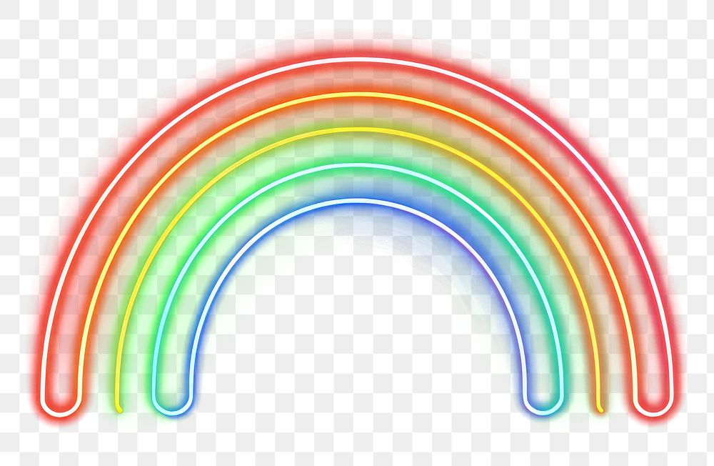 PNG Rainbow neon light disk.