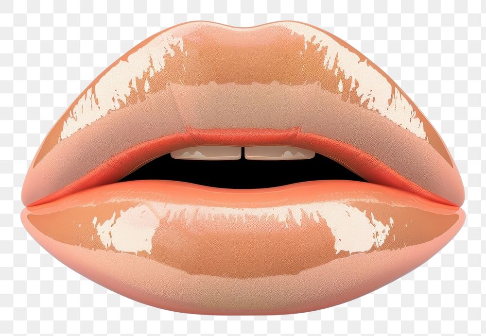 PNG Peach lips cosmetics lipstick white background