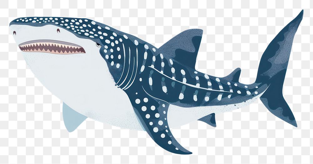 PNG Whale shark flat illustration animal fish sea life.