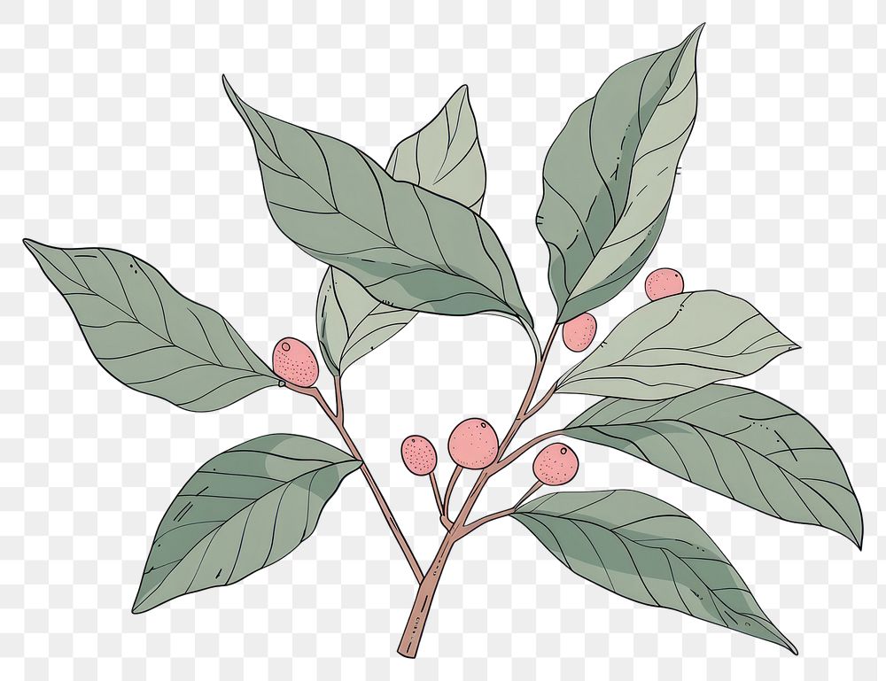 PNG Coffee plant illustration art illustrated annonaceae.