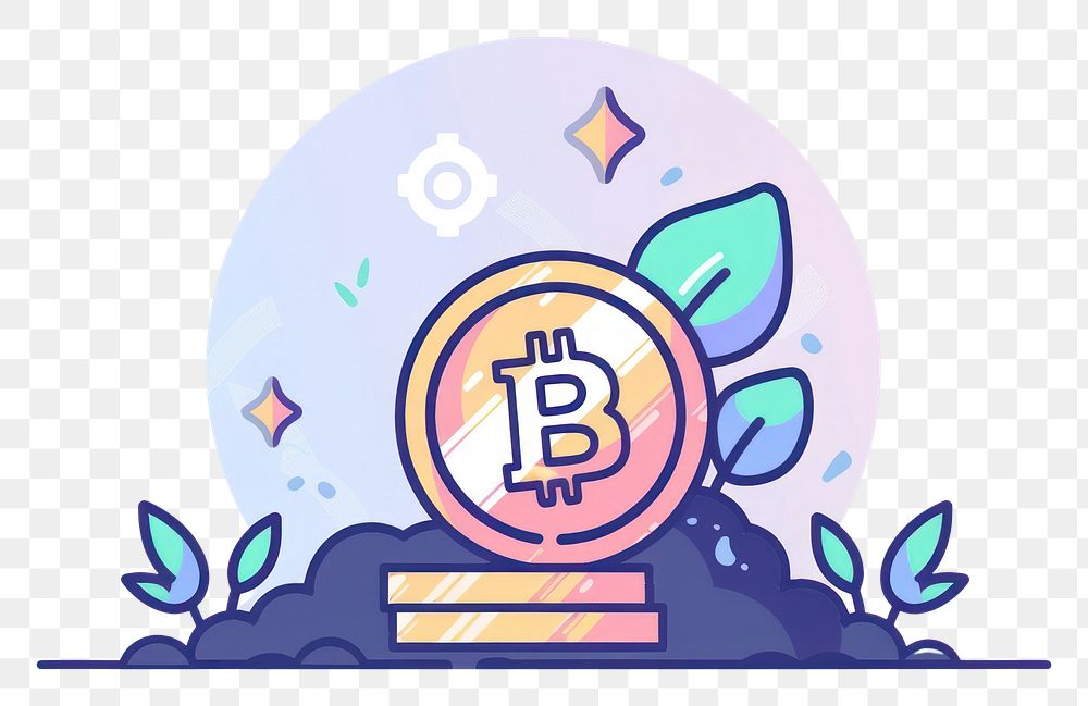 PNG Cryptocurrency flat illustration art graphics cartoon.