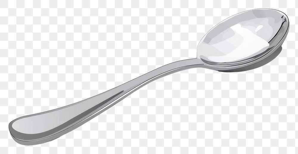 PNG Flat illustration Silver spoon silver white background silverware.