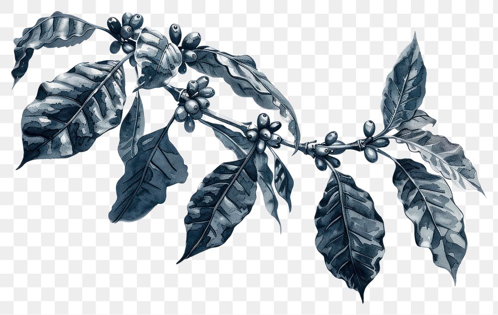 PNG Monochromatic coffee plant annonaceae outdoors leaf.