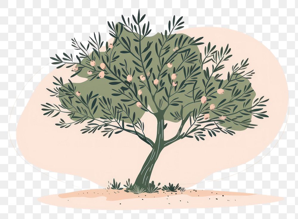 PNG Olive tree flat illustration art illustrated vegetation.