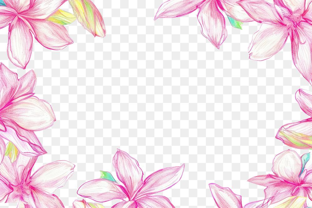 PNG Pink flower border backgrounds pattern petal.