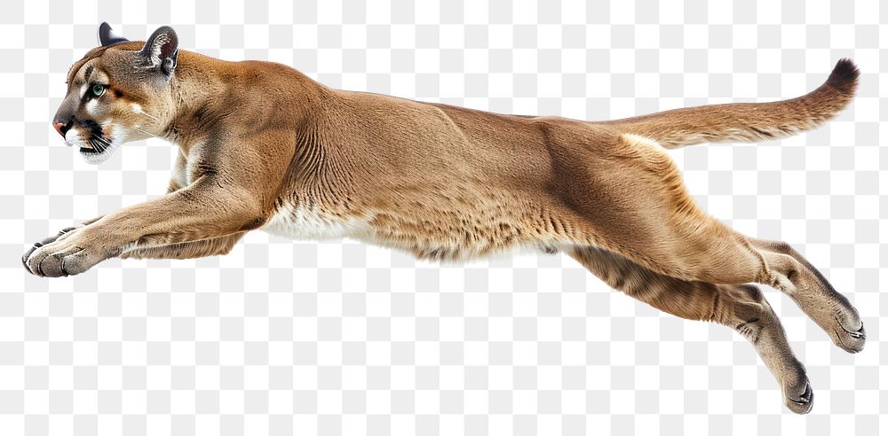PNG Puma leaping wildlife cheetah animal.