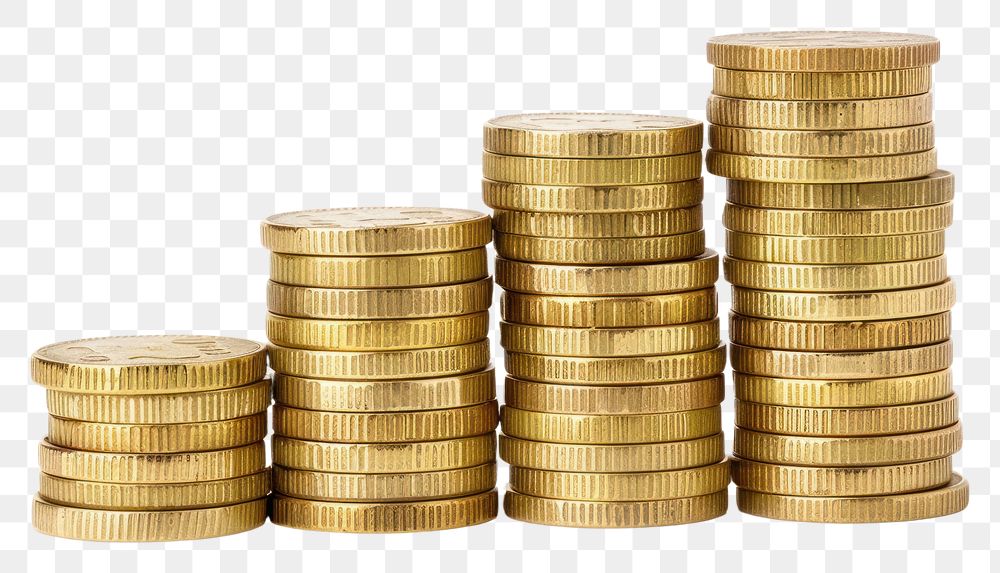 PNG Rising Golden coin stacks backgrounds money gold.