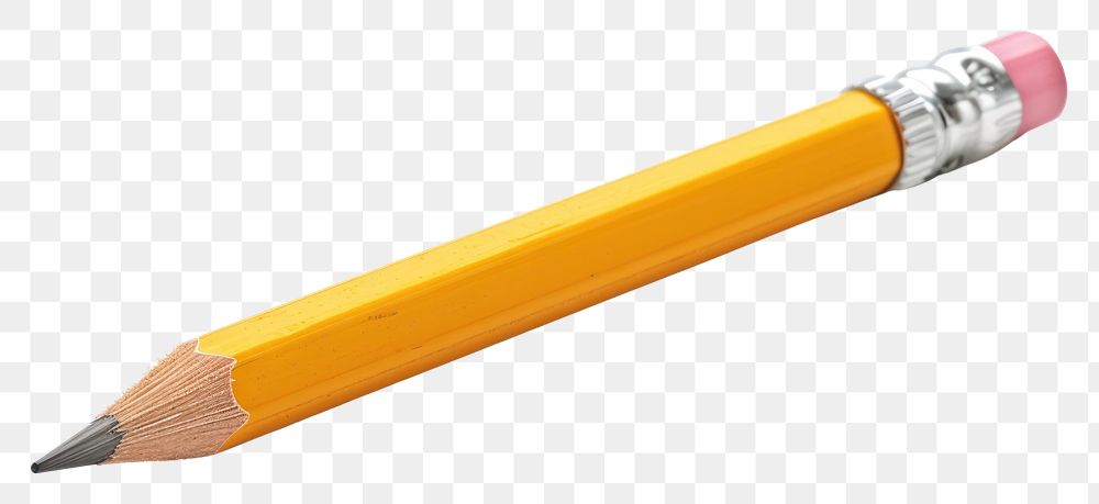 PNG Short Yellow Pencil with Eraser at the End pencil eraser yellow.