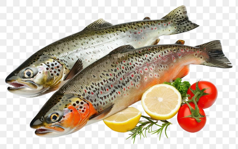 PNG Fresh raw fish salmon trout animal.
