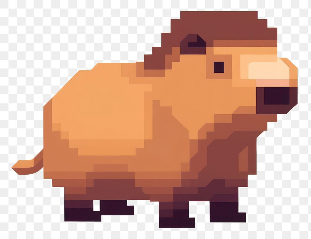 PNG Capybara cut pixel animal mammal art.