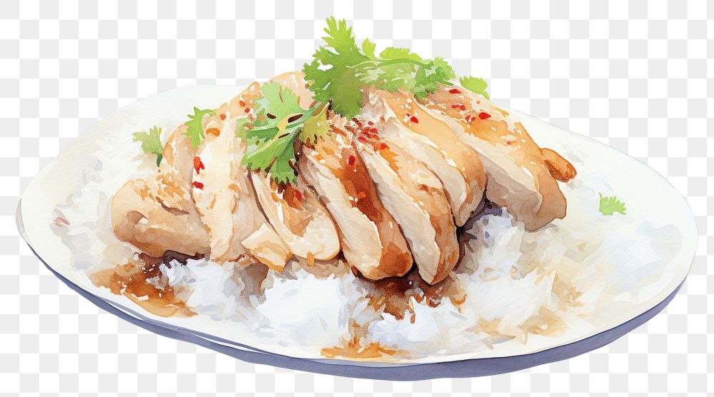 PNG Steamed chicken with rice weaponry cooking sliced.