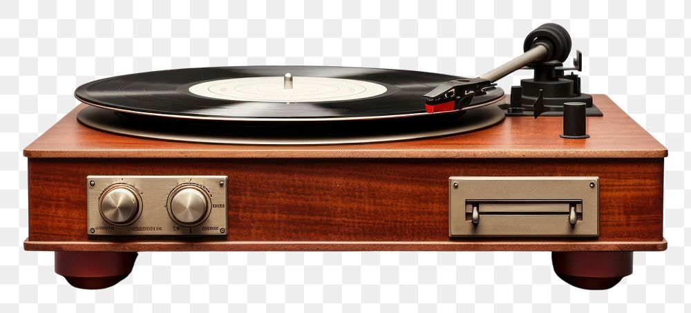 PNG A vintage turntable electronics white background gramophone.