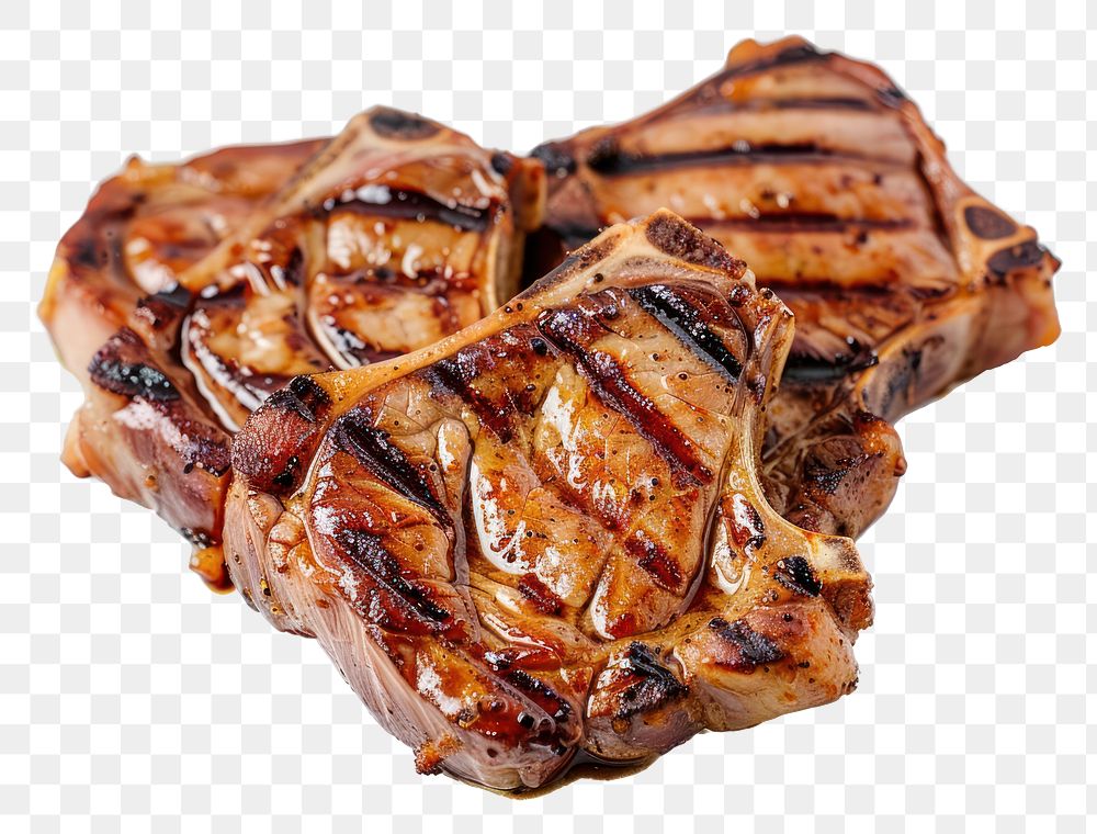 PNG Grilled pork mutton steak food.