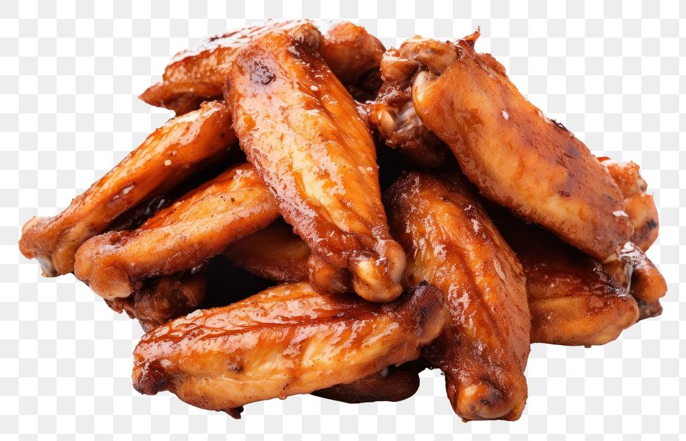PNG Stack of chicken wings meat food white background
