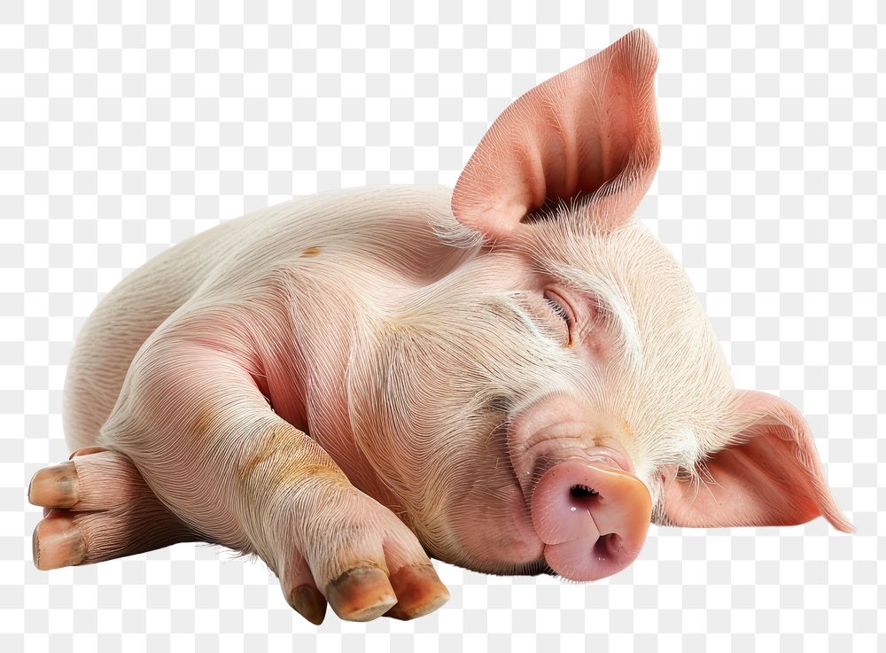 PNG A sleeping pig animal mammal hog.