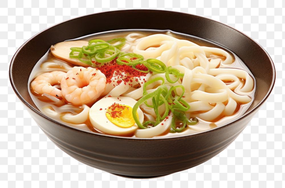 PNG Udon ramen dish food meal.