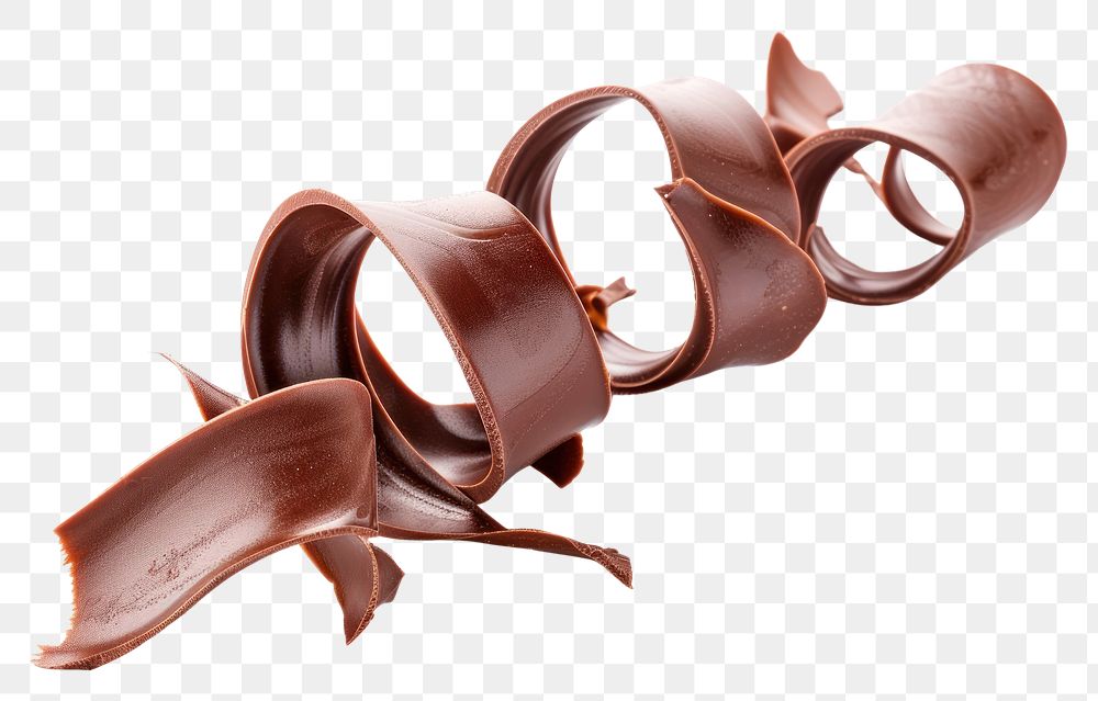 PNG Chocolate curls chocolate white background pretzel.