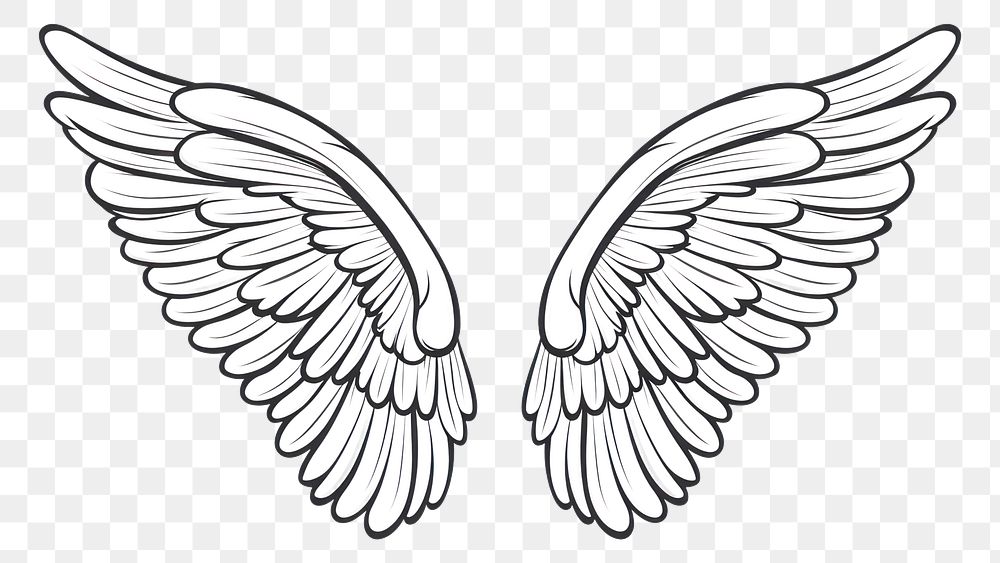 PNG Angel wings doodle drawing sketch white