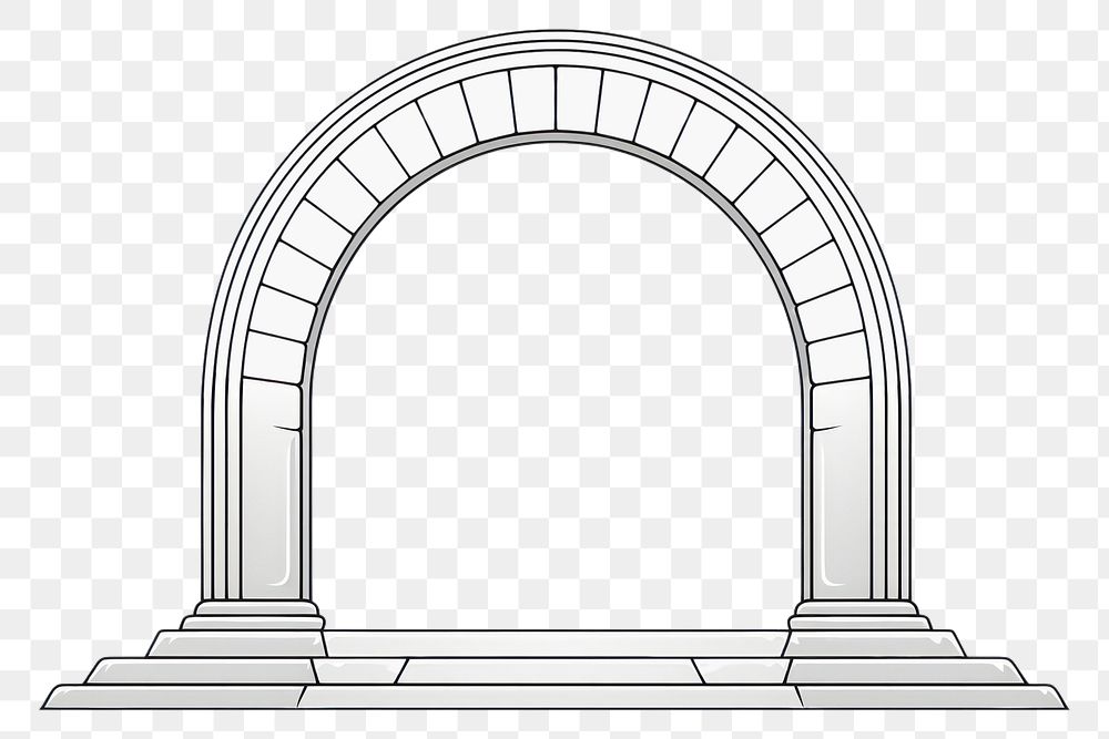 PNG Arch doodle architecture line history.