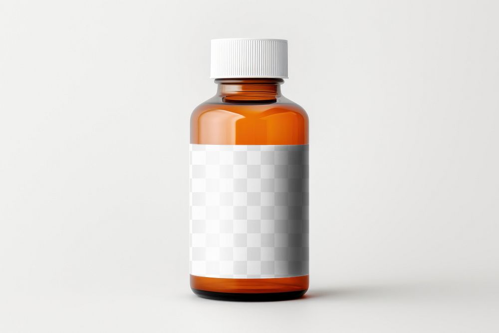 Bottle label png mockup, transparent design