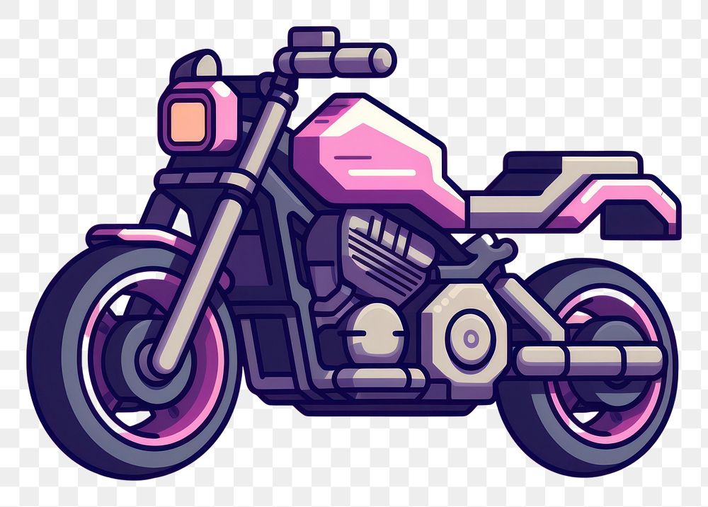 PNG Motorcycle pixel vehicle transportation motorcycling.