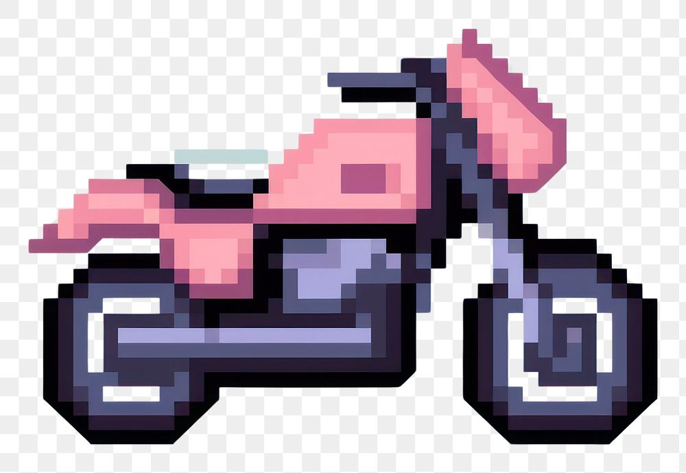 PNG Motorcycle pixel vehicle transportation pixelated.