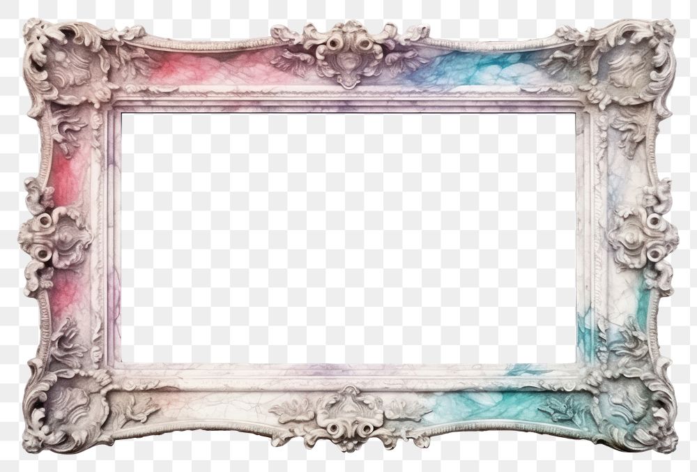 PNG Vintage frame of marble white background rectangle weathered.