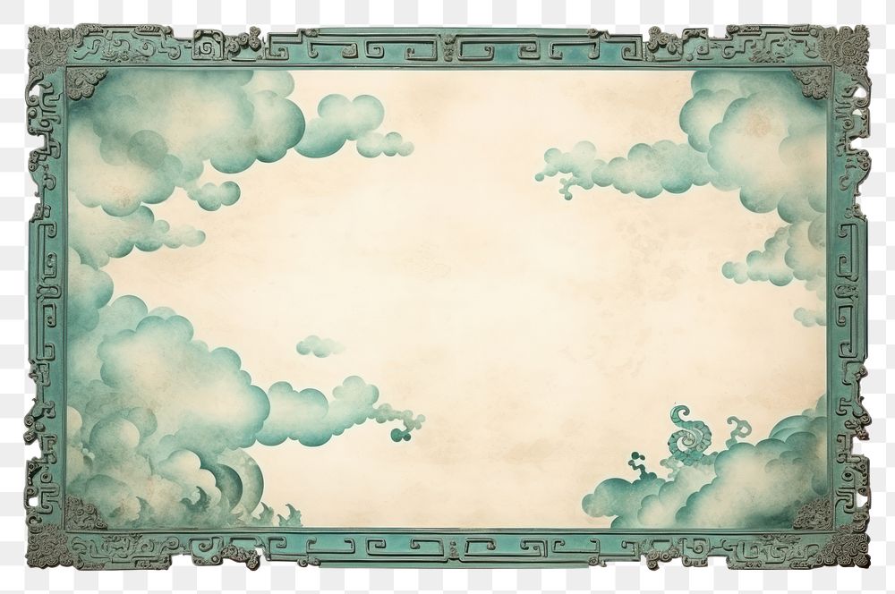 PNG Vintage frame of chinese backgrounds paper white background