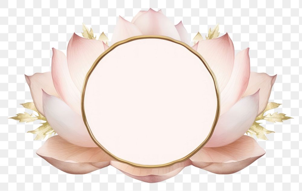PNG Vintage frame of lotus flower plant white background.