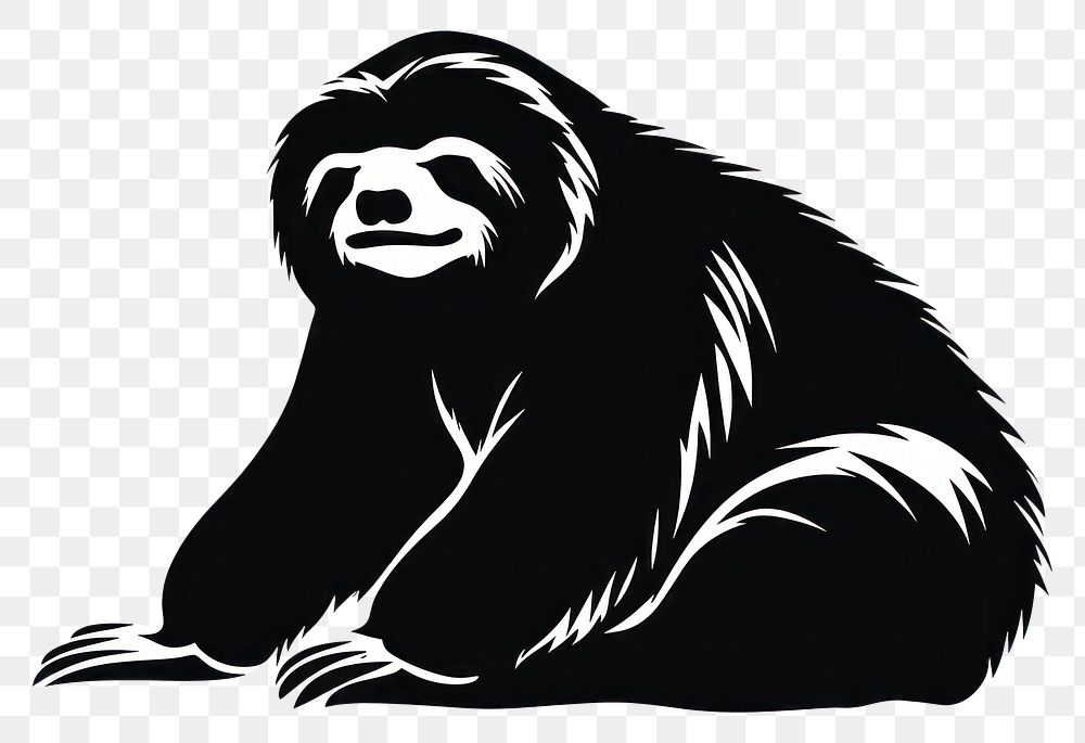 PNG Sloth silhouette clip art wildlife mammal animal.