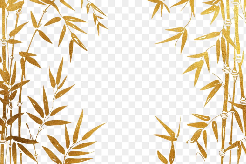 PNG  Gold Ink bamboo border backgrounds texture plant