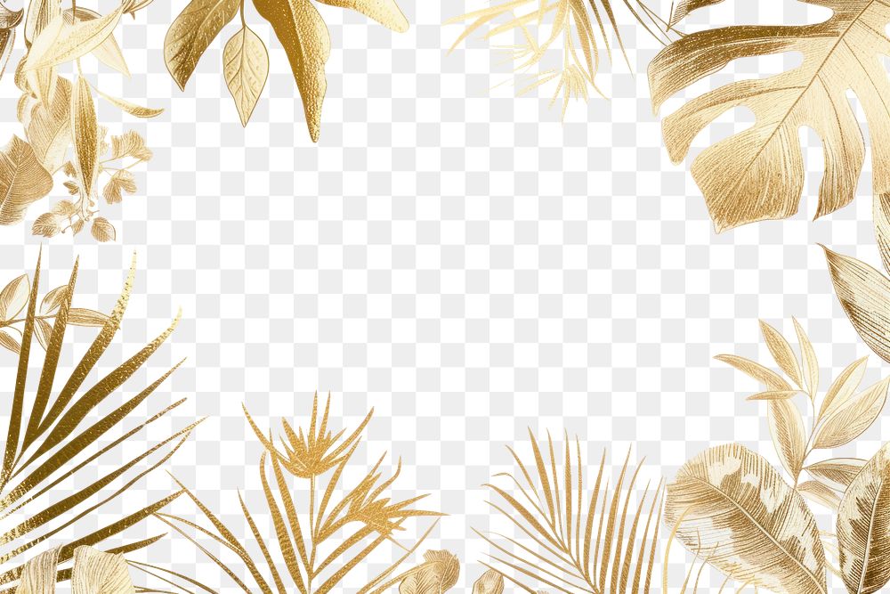 PNG  Gold Ink jungle border backgrounds pattern circle