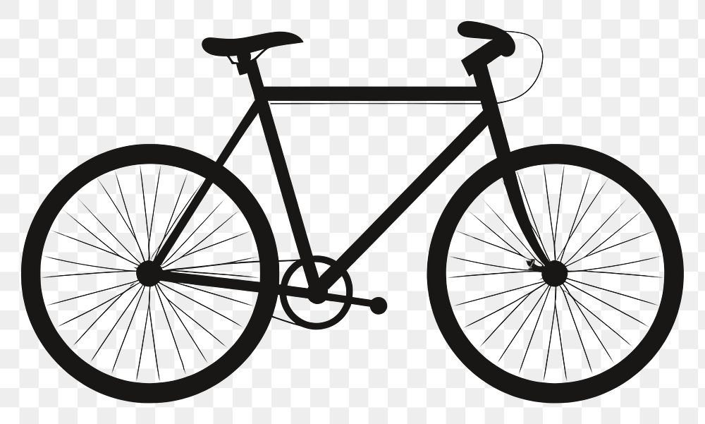 PNG Bicycle silhouette clip art vehicle wheel white background.