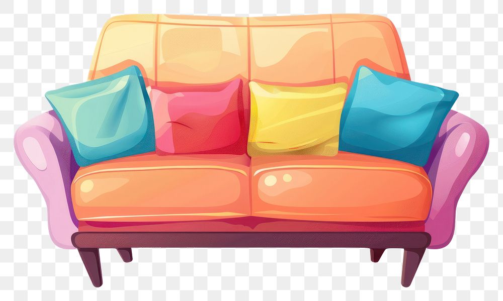 PNG Sofa furniture armchair cushion.