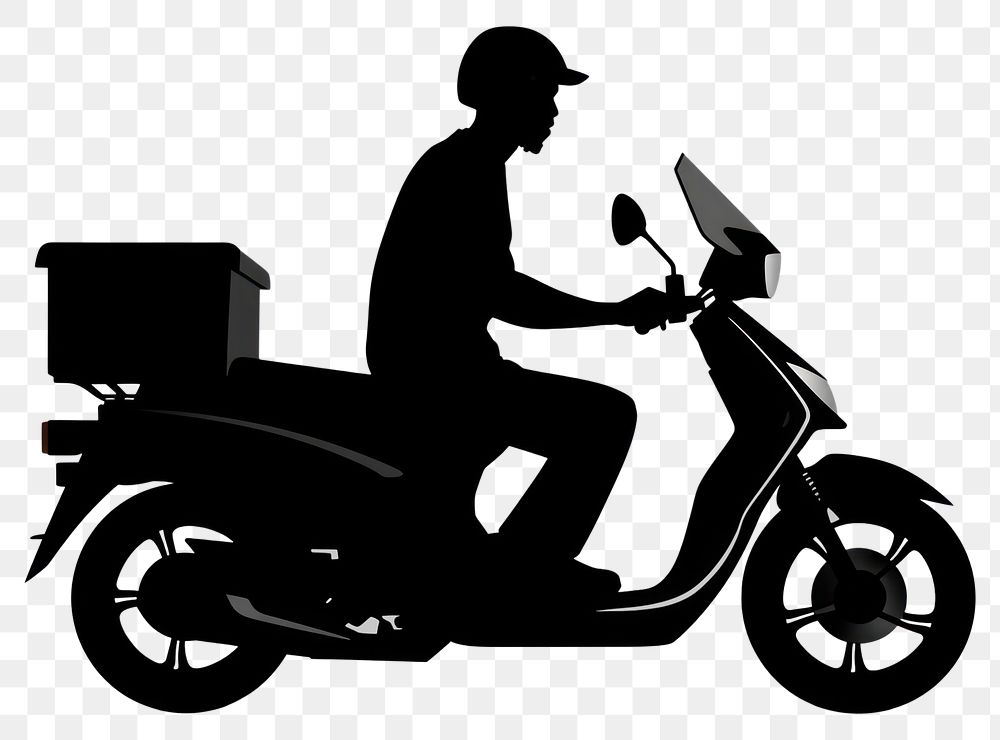 PNG Delivery silhouette clip art motorcycle vehicle scooter.