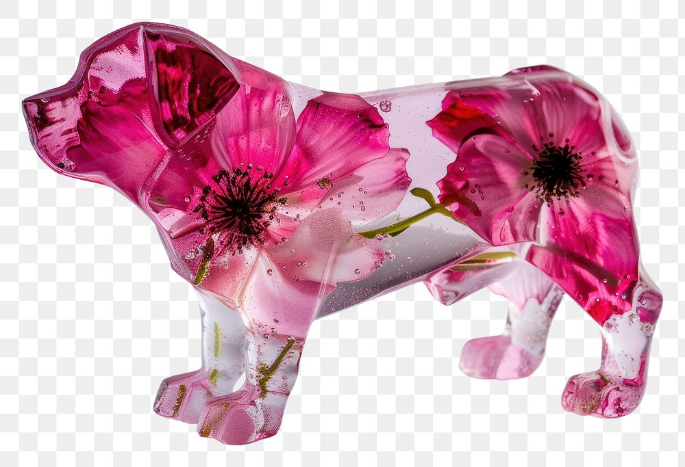 PNG Flower resin art in dog petal plant carnivora.