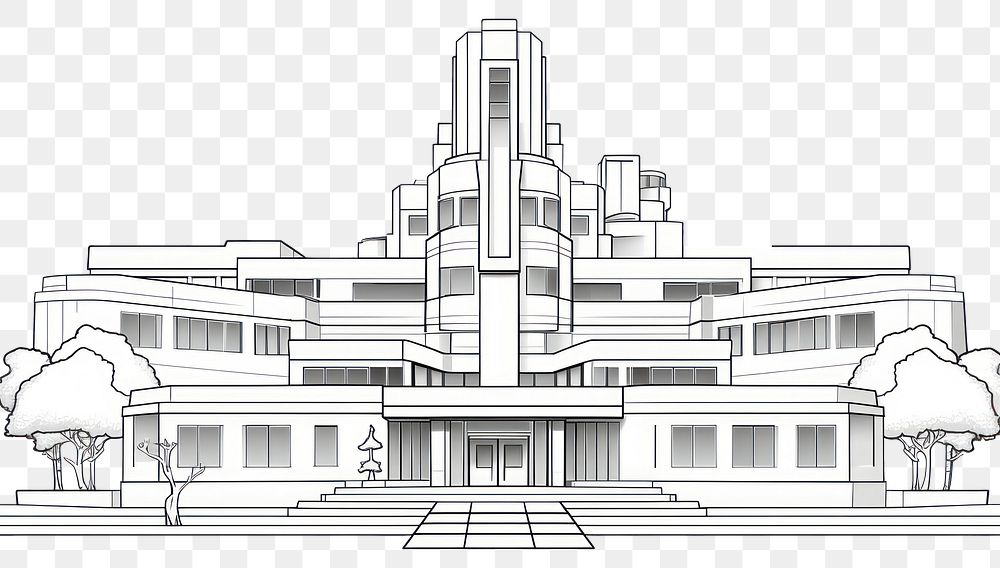 PNG Hospital sketch architecture building.