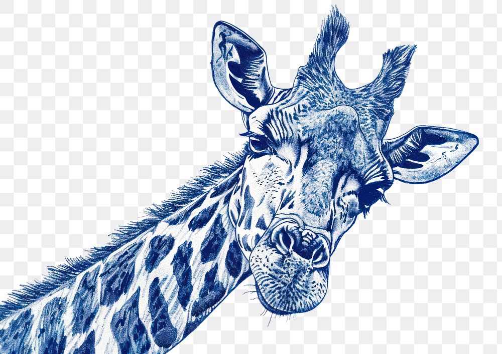 PNG Vintage drawing Giraffe giraffe wildlife animal.