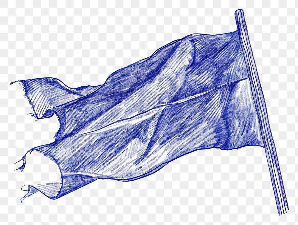 PNG Vintage drawing flag sketch paper blue.
