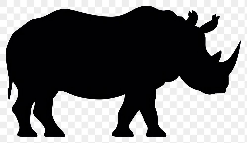 PNG Rhino silhouette clip art wildlife animal mammal.