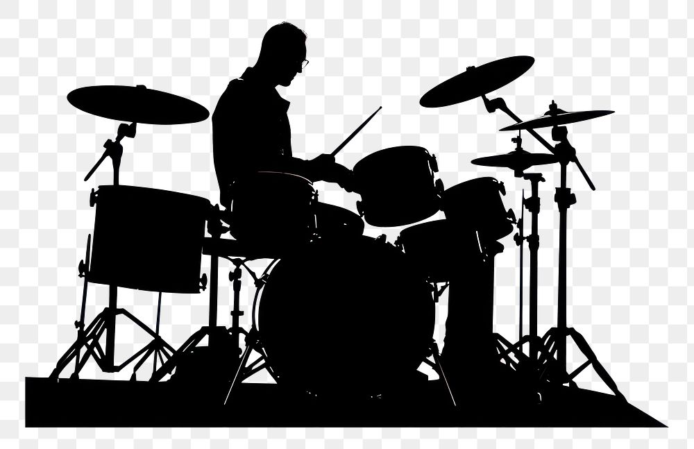 PNG Rock drummer silhouette clip art drums percussion musician.