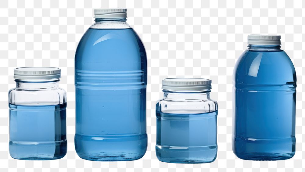 PNG Blue gallon bottle jar white background.