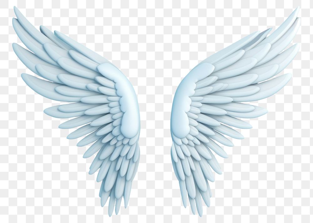 PNG Minimal cute blue wing angel archangel pattern.