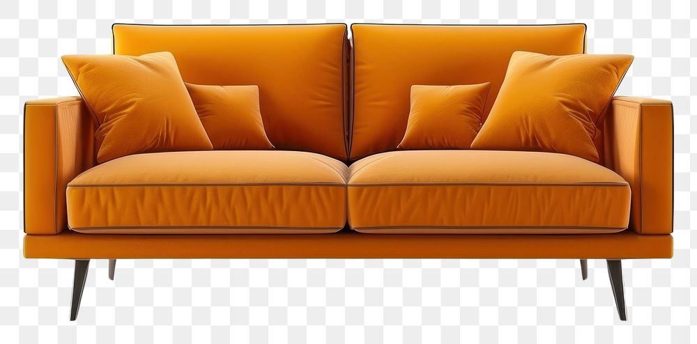 PNG Orange sofa furniture cushion pillow